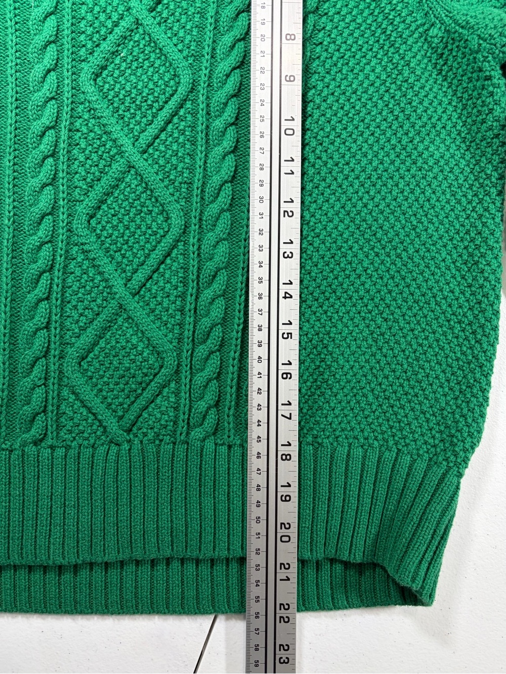 GAP Classic Cable Knit Crewneck Sweater Holiday Green (CS) - Picture 4 of 6